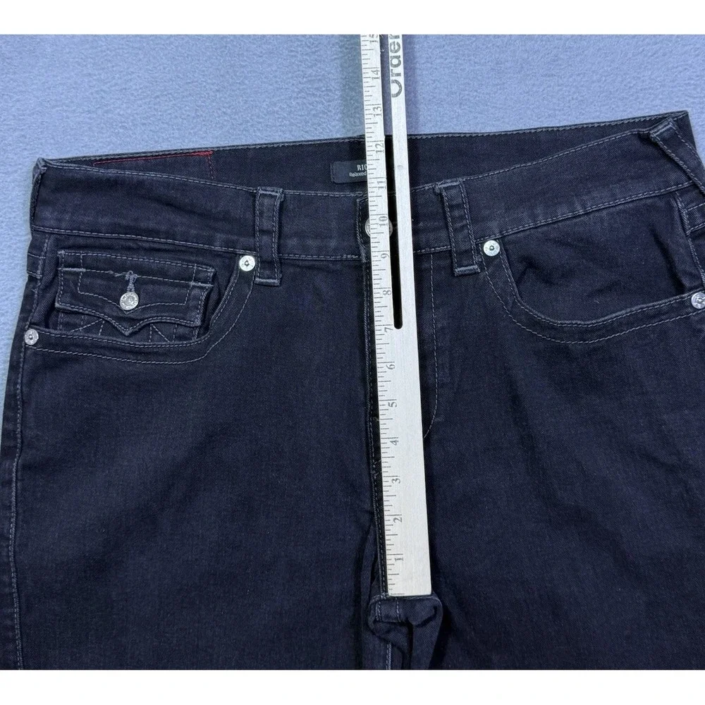 True Religion Jeans Mens 34x32 Ricky Relaxed Straight Black Y2K Normcore USA